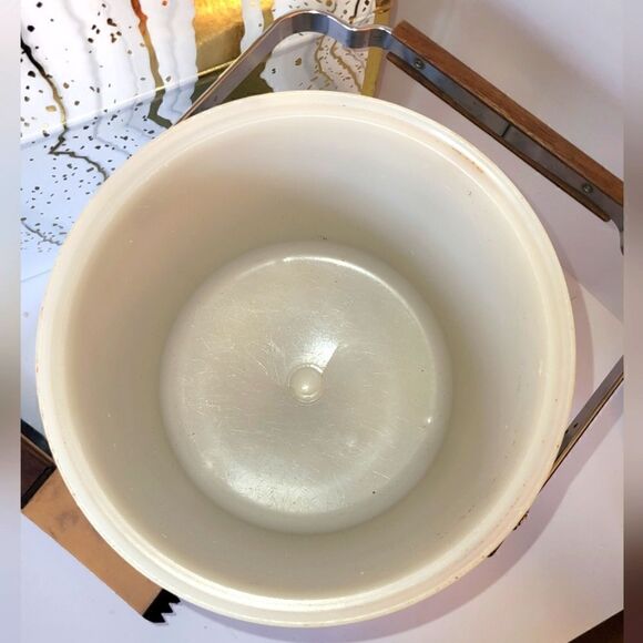 Vintage Mint 1960's Atapco Chrome Teakwood Handle/Top Ice Bucket w/Tongs USA  - Picture 2 of 5